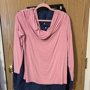Maurices Pink Cowl Neck Blouse
